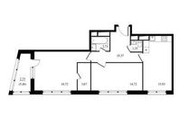 Планировка 2-комнатной квартиры, 70,22 м2