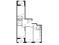 Планировка 3-комнатной квартиры, 84,41 м2