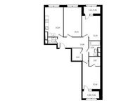 Планировка 3-комнатной квартиры, 83,15 м2