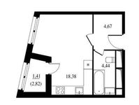 Планировка квартиры студии, 28,9 м2