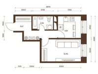 Планировка 1-комнатной квартиры, 39,54 м2
