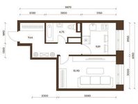Планировка 1-комнатной квартиры, 39,6 м2