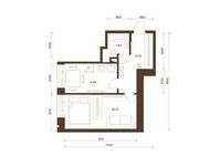 Планировка 1-комнатной квартиры, 43,55 м2