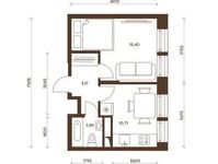 Планировка 1-комнатной квартиры, 34,48 м2