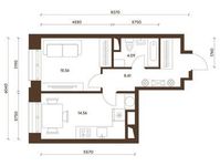 Планировка 1-комнатной квартиры, 39,62 м2