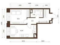 Планировка 1-комнатной квартиры, 40,39 м2
