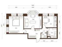 Планировка 2-комнатной квартиры, 64,85 м2