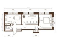 Планировка 2-комнатной квартиры, 65,79 м2