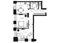 Планировка 2-комнатной квартиры, 55,5 м2