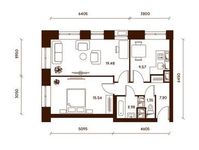 Планировка 2-комнатной квартиры, 56,2 м2