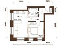 Планировка 2-комнатной квартиры, 59,1 м2