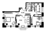 Планировка 3-комнатной квартиры, 73,57 м2