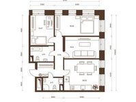 Планировка 3-комнатной квартиры, 93,79 м2