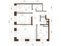 Планировка 3-комнатной квартиры, 91,52 м2