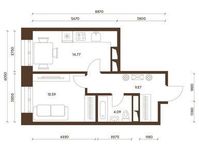 Планировка 1-комнатной квартиры, 41,09 м2
