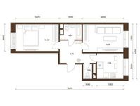 Планировка 2-комнатной квартиры, 56,18 м2