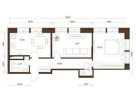 Планировка 2-комнатной квартиры, 71,76 м2