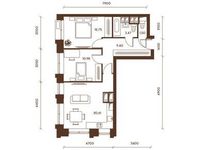 Планировка 2-комнатной квартиры, 59 м2