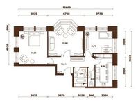 Планировка 3-комнатной квартиры, 73,6 м2