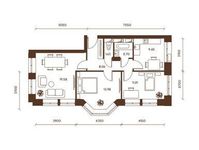 Планировка 3-комнатной квартиры, 66,5 м2