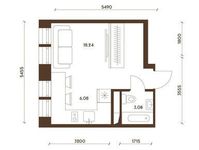 Планировка квартиры студии, 27,48 м2
