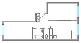 Планировка 2-комнатной квартиры, 53,61 м2
