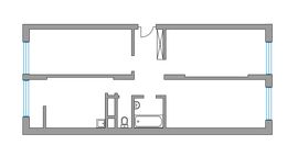 Планировка 3-комнатной квартиры, 72 м2