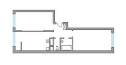 Планировка 2-комнатной квартиры, 57 м2