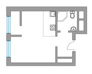 Планировка квартиры студии, 23 м2