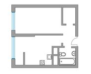 Планировка 1-комнатной квартиры, 31 м2