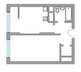 Планировка 1-комнатной квартиры, 33 м2