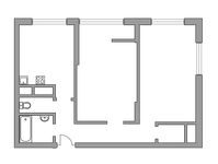 Планировка 2-комнатной квартиры, 59,47 м2