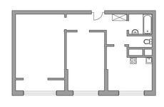 Планировка 2-комнатной квартиры, 55,26 м2