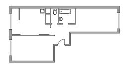 Планировка 2-комнатной квартиры, 50,95 м2