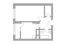 Планировка 1-комнатной квартиры, 34,25 м2