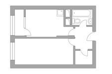 Планировка 1-комнатной квартиры, 34,22 м2