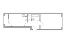 Планировка 1-комнатной квартиры, 43,44 м2