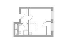 Планировка квартиры студии, 23,93 м2