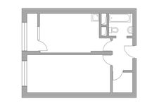Планировка 1-комнатной квартиры, 42,27 м2