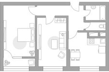 Планировка 2-комнатной квартиры, 53,88 м2