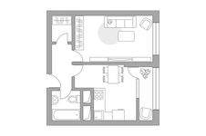 Планировка 1-комнатной квартиры, 32,21 м2