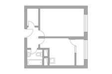 Планировка 1-комнатной квартиры, 33,61 м2