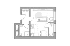 Планировка квартиры студии, 23,93 м2