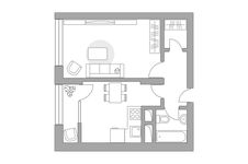 Планировка 1-комнатной квартиры, 37,75 м2