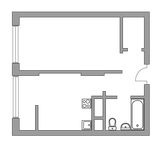Планировка 1-комнатной квартиры, 34,22 м2