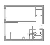 Планировка 1-комнатной квартиры, 36,74 м2