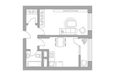 Планировка 1-комнатной квартиры, 35,94 м2