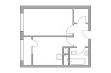 Планировка 1-комнатной квартиры, 32,49 м2