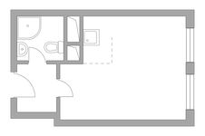 Планировка квартиры студии, 23,28 м2