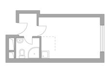 Планировка квартиры студии, 21,44 м2